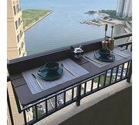 Table de balcon pliable en hauteur réglable pour l'extérieur - Console de jardin extensible - Design multifonction pour petits espaces - Couleur marron