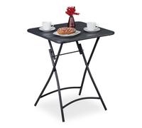 Relaxdays Table de Balcon Pliable, de Jardin, carrée, HxlxP 74 x 59 x 59 cm,résistant aux intempéries, Acier, Anthracite