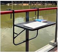 Table de Balcon Pliable, Table Suspendue en Aluminium et métal (Noire), Meuble d'extérieur Peu encombrant pour terrasse, Jardin et Balcon, Design léger et Durable.