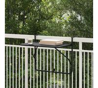 Table De Balcon Pliable Vidaxl Noir 60x40 Cm En Acier