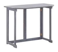 Table De Balcon Pliante 90 X 50 X 74 Cm Bois D'acacia Gris Pliable Extérieur Rustique Gris