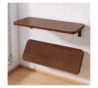 Table de balcon pliante murale - Polyvalente - Pour ordinateur portable et surface à manger - Pour chambre à coucher, cuisine, salle de bain - Gain de place - Couleur noyer - 60 x 30 cm