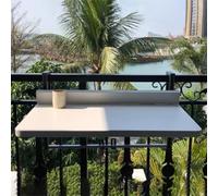Table de balcon pliante - Réglable - Montage mural - Pour terrasse - Peu encombrante - Résistante aux intempéries et durable