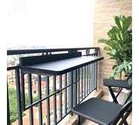 Table de balcon réglable pliable - Table de terrasse murale peu encombrante - Design résistant aux intempéries pour jardin et balustrade - Parfaite pour les petits espaces