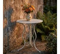 Table de balcon, table d'appoint, vieux blanc, table de bistro, petite table de jardin, table en métal, table basse, métal, DxH 60 x 70 cm