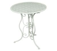 Table de balcon, table d'appoint, vieux blanc, table de bistro, petite table de jardin, table en métal, table basse, métal, DxH 60 x 70 cm