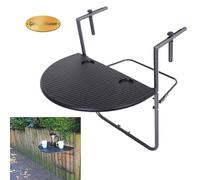 Étagère latérale de table de balcon de haute qualité aspect rotin acier noir pliable