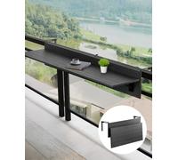 Table de balcon VEVOR, 1220x300mm, pliable, capacité de charge de 22kg, adaptée aux rampes de 2,54 à 15 cm, convient aux tables de service sur les terrasses et les ponts