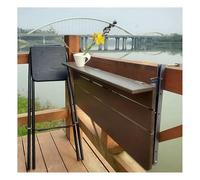 Table de balustrade de balcon pliable sans perçage, forte capacité de charge et gain de place, idéale pour une utilisation en extérieur (99,4 x 37,6 cm)