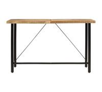 Table de bar 180x70x107 cm Bois massif de manguier et fer | Bois dur tropical massif, cadre en fer stable, dessus de table robuste, table haute, style rustique industriel