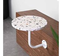 Table de bar à cocktail - Table basse murale avec finition en terre cuzzo blanche et base en fer pour pub, bistro, café et décoration d'intérieur