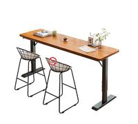 Table De Bar à Hauteur RéGlable - Bistrot Moderne avec Plateau en Bois ChêNe Et Pieds T MéTalliques Bureau Debout Style Industriel pour TéLéTravail, Cuisine Petits Espaces(Brown,150cm/60)
