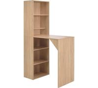 Table de bar avec armoire aspect chêne 115x59x200 cm