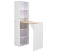 Table de bar avec armoire - VIDAXL - Blanc - Contemporain - Design - Cuisine