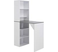 Table de bar avec armoire blanc 115x59x200 cm