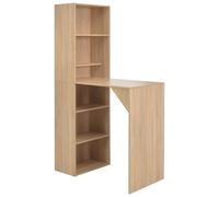 Table De Bar Avec Armoire Chêne 115 X 59 X 200 Cm Marron