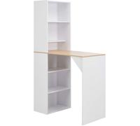 vidaXL Table de bar avec armoire – Blanc Contemporain pour Cuisine 115 x 59 x 200 cm