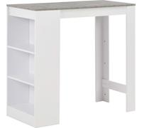 Table de bar avec étagère blanc 110x50x103 cm