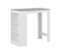Table De Bar Avec Étagère Blanc 110x50x103 Cm Gris