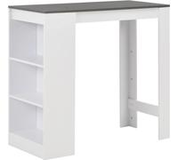 Table de bar avec étagère blanc 110x50x103 cm