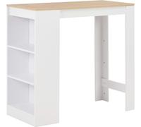 Table de bar avec étagère blanc 110x50x103 cm