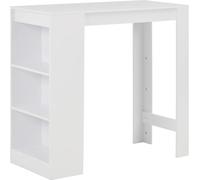 Table de bar avec étagère blanc 110x50x103 cm