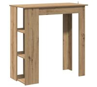 Table de bar avec étagère chêne artisanal bois d ingénierie