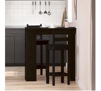 Table De Bar Vidaxl Avec Étagère - Chêne Noir, 102x50x103,5 Cm, Fabriquée En Bois Reconstitué Noir