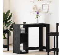 Table de bar avec étagère en chêne noir 102,5x46x103,5 cm en bois reconstitué