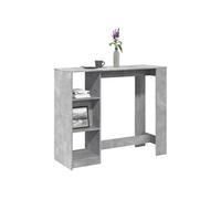 Vidaxl Table De Bar Avec Étagère Gris Béton Bois D'ingénierie Marron