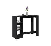 Table de bar avec étagère noir 124x46x103,5cm bois d'ingénierie 854392