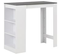 Table de Bar avec Étagère Rangement Bistro Cuisine Intérieur Blanc vidaXL
