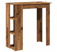 vidaXL Table de bar avec étagère Vieux bois (bois d'ingénierie) Marron 856760