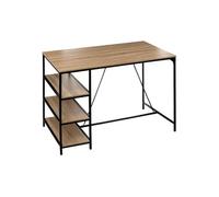 5five Table bar Aliaj 3 étagères effet chêne naturel métal noir 140 x 80 x 103 cm