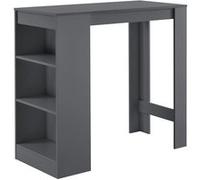 Table de Bar avec Rangement Table Bistro Haut avec 3 Étagères Panneaux de Particules 110 x 50 x 103 cm Gris Foncé [en.casa] Gris foncé G