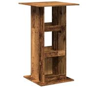 Table de Bar avec Rangement Vieux Bois Bois d'Ingénierie | 3 compartiments, table bistrot, table d'appoint, cuisine, salle à manger, salon, surface lisse, facile à nettoyer