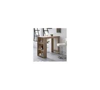 Table de bar avec rangements naturel 120x60x107.5 cm