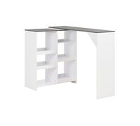 vidaXL Table de bar avec tablette amovible Blanc 138x39x110 cm