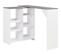 vidaXL Table de bar avec tablette amovible Blanc 138 x 40 x 120 cm