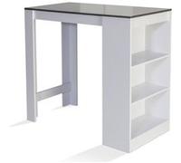 IDMarket Table de bar Barth – 2 à 4 personnes bois blanc, plateau gris