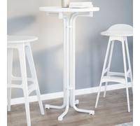 Table de bar blanc Ø60x110 cm bois d'ingénierie et acier table vidaXL