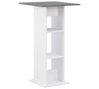 vidaXL Table de bar Blanc et gris anthracite 60x60x110 cm