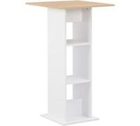 Table de bar Blanc et chêne Sonoma 60x60x110 cm Blanc avec dessus de table couleur chêne sonoma G