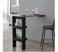 Table de Bar Bromölla 120 x 45 x 106 cm Effet Chêne Foncé Noir - EN.CASA - Cuisine - Rectangulaire - Adulte