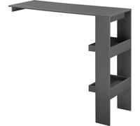 Table de bar Bromölla 120 x 45 x 106 Table haute pour montage mural avec étagères Gris foncé