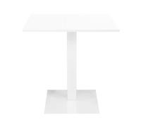 Table de bar carrée avec base centrale en métal et plateau stratifié résistant - idéal pour les locaux, restaurants, pubs, usage intérieur ou extérieur couvert (Gamba blanc, blanc frêne, 70 x 70)