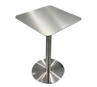 Table de bar carrée en acier inoxydable, table de petit-déjeuner de cuisine, pour salle à manger, bistro, pub, salons de thé à bulles, cafés, terrasse extérieure, facile à nettoyer(70x70x105cm)