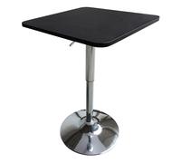 Happy Garden Table de bar Luke – carrée, réglable en hauteur, noire avec pied chromé