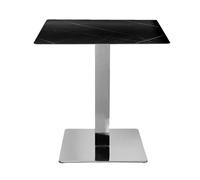 Table de bar carrée pour intérieur et extérieur avec plateau en hpl et base en métal - facile à nettoyer - idéal pour les restaurants bistrots et les environnements professionnels (Gamba Argent