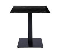 Table de bar carrée pour intérieur et extérieur avec plateau en hpl et base en métal - Facile à nettoyer - Idéale pour les restaurants bistrots et les environnements professionnels (crevette